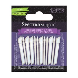 Spectrum Noir Replacement Nibs (6 Chisel/6 Bullet), Black, 8 x 7 x 0.5 cm