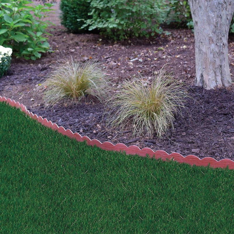 EasyFlex Scallop No-Dig Edging with Extra Anchoring Spikes - 40'