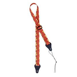 Ortega Guitars Ukulele Strap Adjustable - Nylon Straps Series - orange flower (OUS-ORFL)