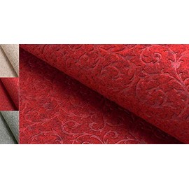 Stoffbook Dark Red Elegant Embossed Melange Craft Felt DIY Felt Baroque Ornament Wool Felt Look, D966 (Dark Red)
