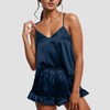 Celucke Women's Satin Pajama Set, V Neck Camisole Top and