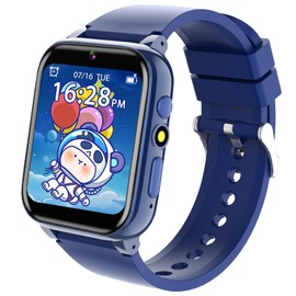 LITEYPP HD Kids Touch Smartwatch for Boys and Girls Ages 3-13 with 26 Games, audiobooks, Camera, Music, Video and Player and Parental Controls and More (Blue)
