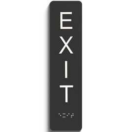 ADA Compliant Exit Sign-Exit Sign With Braille And Raised Letters Emergency Exit Signs for Business Office Signs With Adhesive Mounting Strips for Indoor Outdoor