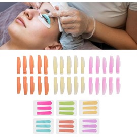 Almohadillas y cintas para lifting de pestañas, juego de almohadillas de silicona para lifting de pestañas con almohadillas reutilizables en 3 colores y cubiertas para permanente e