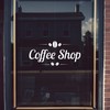 Coffee Shop Modern Window Sign Vinyl Graphics Sticker Shop Cafe