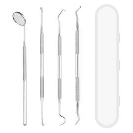 Xynovate 4 Pcs Calculus Remover, Dental Plaque Removal for Dogs and Cats, Stainless Steel Double Headed Tarter Scraper for Puppies, Cats and Small Pets