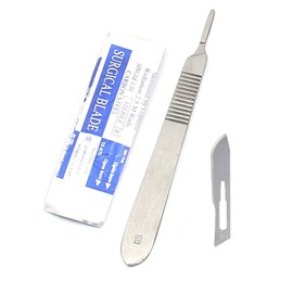 OdontoMed2011® 10 Sterile #10 Disposable Scalpel Blades with Free #3 Scalpel Knife Handle Dental