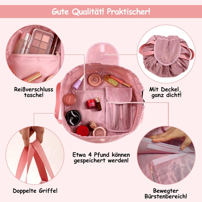 Drawstring Cosmetic Bag for Ladies and Girls - Travel Toiletry