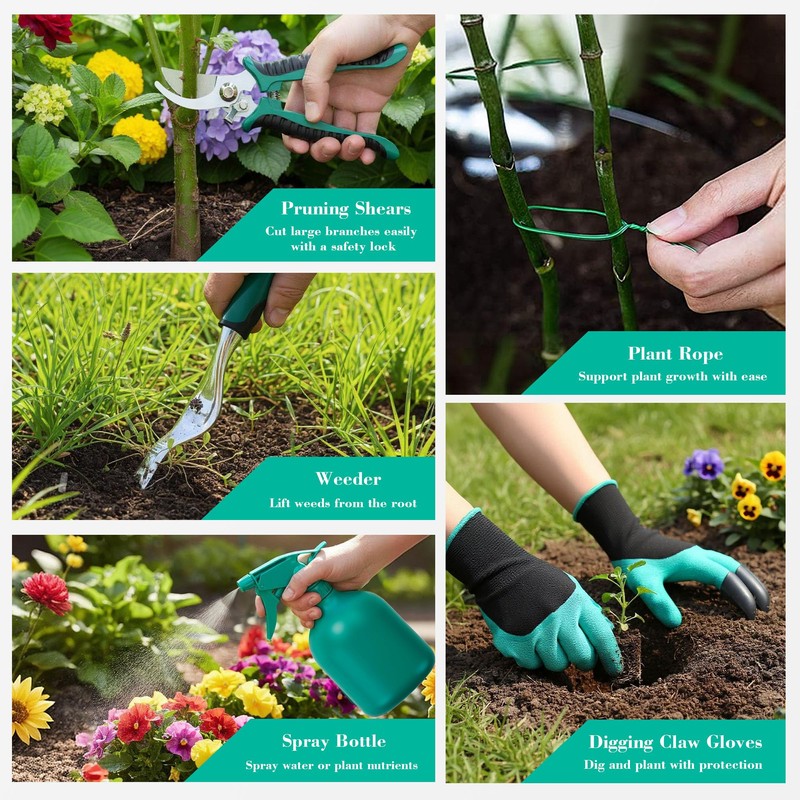 Garden Tool Set, Gardening Gifts for Women, Men, Mom, Dad,