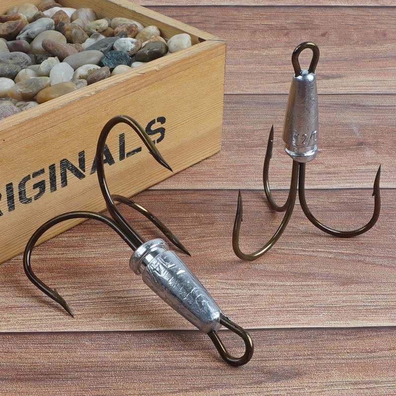 Sagging Hooks Snagging Weighted Treble Hooks,5pcs Weighted Treble Fishing Hook