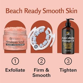 Himalaya Salt Scrub | Exfoliante Corporal de Sal del Himalaya con Colágeno, Aceite de Coco y Células Madre | Exfolia suavemente rostro, cuerpo, manos y pies, cuidado de la piel hidratante | 453 g