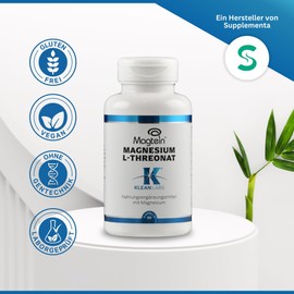 Klean Labs® - Magtein® Magnesium L-Threonat - 90 Kapseln - ohne Zusatzstoffe, vegan, glutenfrei, ohne Gentechnik - Patentierter Markenrohstoff - zur Unterstützung der Psyche