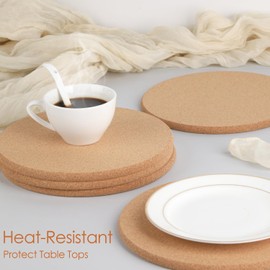 Cork Hot Pads for Kitchen,4 Pack High Density Thick CorkTrivets for Hot Dishes 8" Heat Resistant Large Cork-Coasters Placemats for Table, Kitchen, Countertops