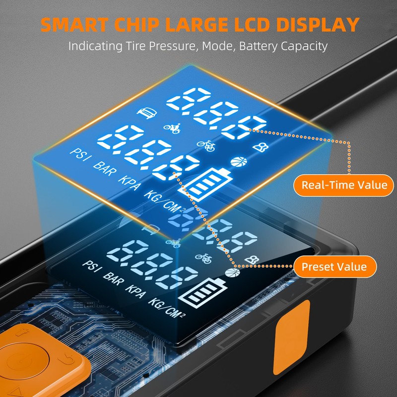 Portable Car Battery Jump Starter with Air Compressor, 4000A 12V