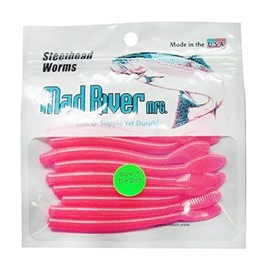 Mad River 3 Inch Steelhead Worms Glow Pink