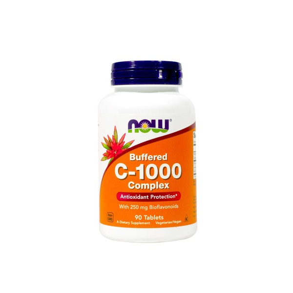 NOW C-1000 Antioxidant Protection Buffered C 1000mg, 90 Tablets (Pack of 2)