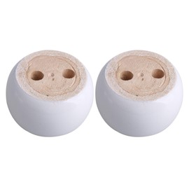 BQLZR Log Cabinet Feet 4CM Height White Eucalyptus-Wood 6.7CM Dia Round Furniture Legs Feet 100kg Bearing Weight Lifter for Sofas Cabinets Tables Beds Pack of 4