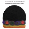 ZLYC Ladies Beanie Hat, Colorful Flower Black