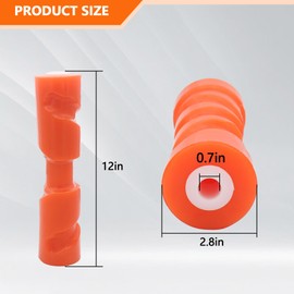 12 Inch Heavy Duty Boat Trailer Roller, Self Centering Keel Roller, Boat Rollers for Trailer, Polyurethane Keel Roller Assembly fits 5/8" Shaft - Orange