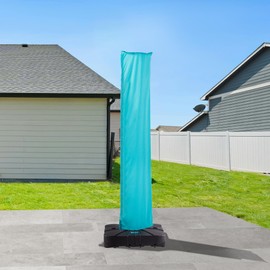 MPL Shade Cantilever Patio Umbrella Cover Outdoor Offset Table Umbrellas Cover with Zipper and Rod UV Resistant Waterproof for Garden Deck Backyard Pool, Turquoise
