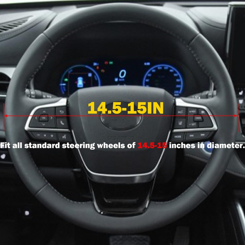 Getaway Car Leather Steering Wheel Cover - 15-inch Universal Microfiber-