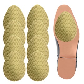 Heel Grips for Women's Shoes, 8-Pack Non-Slip Shoe Pads with Wave Pattern, Shoe Sole Protector for High Heels & Leather Soles, Anti-Skid Shoe Grips Stickers for Noise Reduction (Beige)