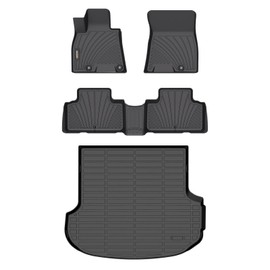 Binmotor-Floor Mats & Cargo Liner Custom for Genesis GV80 5-Seater 2021-2025, 1st & 2nd Row & Cargo Mat Full Set, Heavy Duty Car Floor Liners for Genesis GV80 Accessories