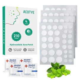 ACOTYE Comedone Patches, 210 Pieces, Acne Patches, Tea Tree Oil, Salicylic Acid, Acne Patches, Day & Night..