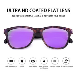COLOSSEIN Women Sunglasses Vintage Squre Frame UV400 Lens UVA/UVB Protection Fit for Outdoor Driving Ski Vacation (Black/Purple Floral)