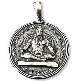 Shiva Yoga Aum Om Ohm Symbol Pendant 925 Sterling Silver