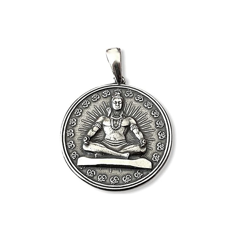 Shiva Yoga Aum Om Ohm Symbol Pendant 925 Sterling Silver