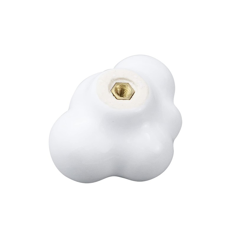 Semetall 6pcs Ceramic Cabinet Knobs with Cloud Shape,Clouds Dresser Knobs