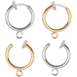 Clip-on Earring Converter, 20 Pieces Non Piercing Earrings Hoop Earrings Components Pour Earring Making, Sliver and Gold