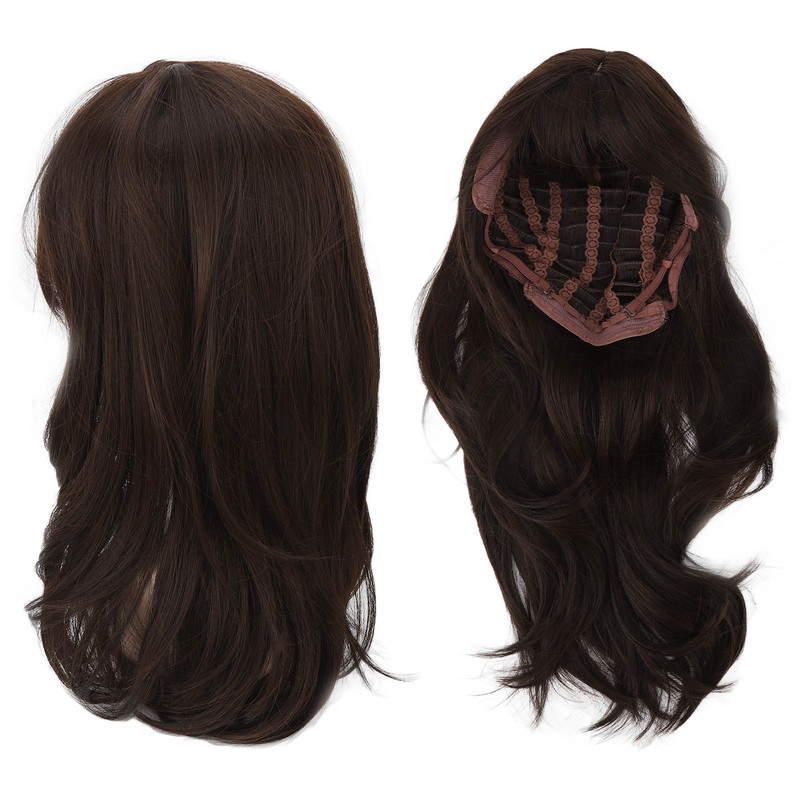 Women Synthetic Wig Long Straight Black Wigs Elastic Hair Wig