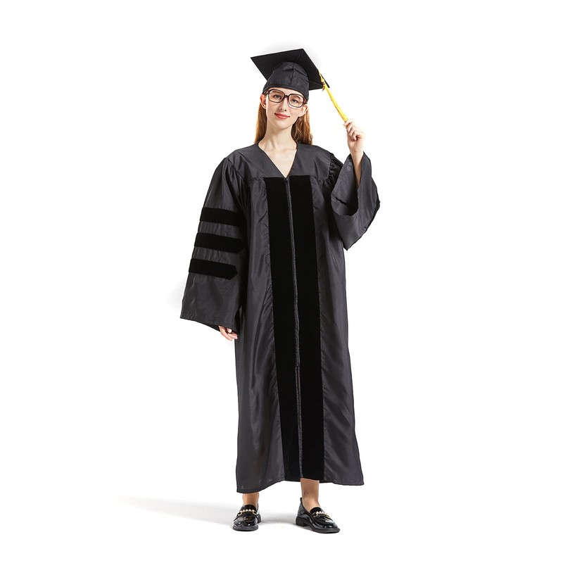 GRADWYSE Doctoral Cap and Gown 2024 Golden Tassel for PhD