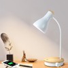 LALISU LALISU Tischlampe Basic LED Leselampe im Klassichen Holz-Design, Schreibtischlampe