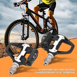 Goshyda SPD-SL Road Bike Pedals, R21 Self Locking Clipless Bicycle Pedals with Cleats Set, Aluminium Alloy 9/16 Inch Cycling Pedals Compatible with SPD-SL System