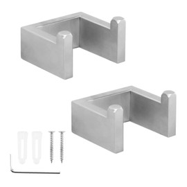 Mgoodoo 2 Pack Double Towel Hook Brushed Nickel 304 Stainless Steel