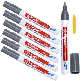 Atuful Pack of 6 Grout Pen, Tile Pen, Grout Repair Marker with Replacement Tip for Tiles Wall (Cold Grey)