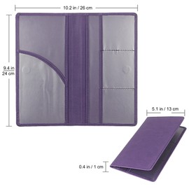 LumiMokki Premium Leather Car Registration & Insurance Card Holder with Magnetic Shut, Vehicle Glove Box Car Organizer - For Documents, Cards, License (Purple)