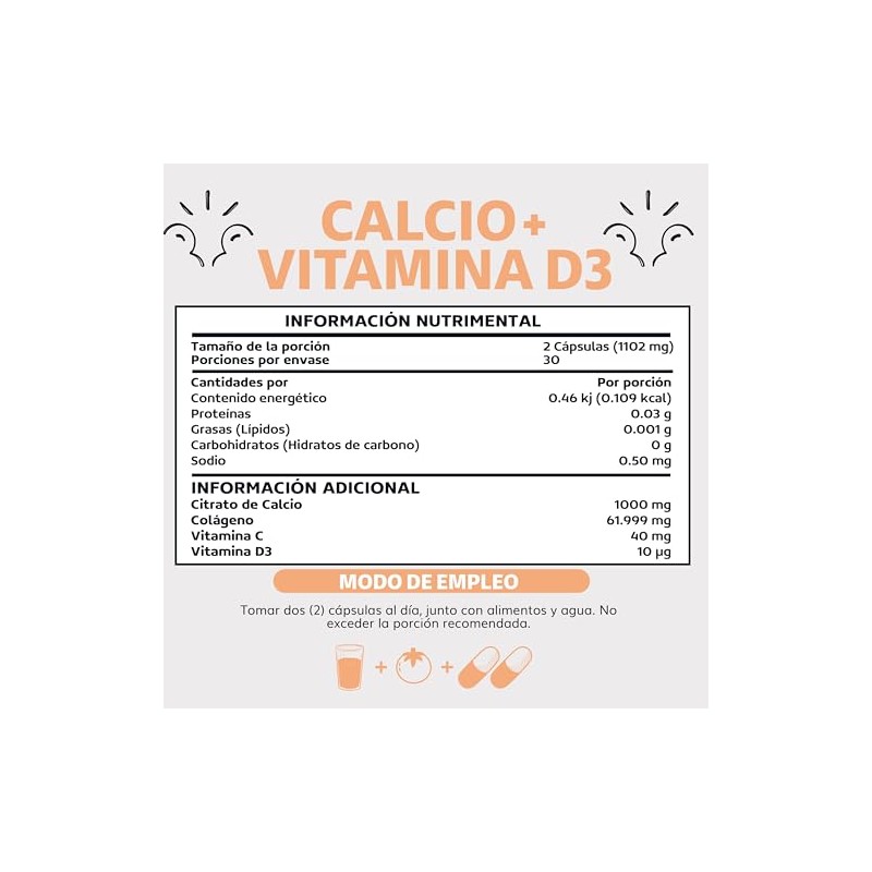 Beyond Vitamins Calcio 1000 Vitamina Potenciado Colágeno Hidrolizado Caltrato 1000mg