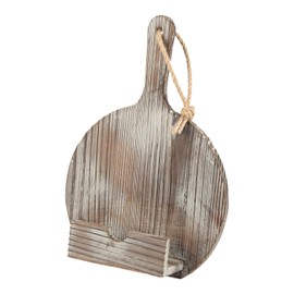 JACKCUBE Design Cookbook Stand, Rustic Wood Frying Pan Style Recipe Book Tablet Holder Display Stand with 3 Adjustable Height for Kitchen Counter- MK580A