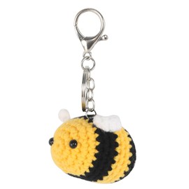 GOSHIES Key Ring Bee Cute Bee Pendant Crochet Bee Bumble Bee Pendant, yellow