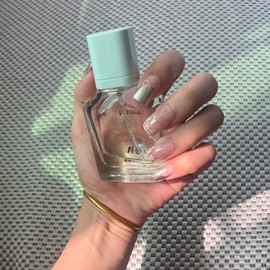 PIVHWIR Press On Nails, Semi-Transparent Pink Bow Stick On Nails, Press On Nails, Reusable Glitter Glossy Fake Nails, Short Fake Nails| 12 Sizes -29 Pcs Nail Kit with Nail Glue