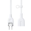 Elecom T-X01-2101WH Power Cord Extension, 3.9 in (10 cm), Dust-Proof