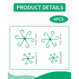 LOZTBUE 4 Piece Plant Stand, Plastic Stem Holder for Climbing Plants, Reusable Plant Stem Hooks, Plant Stem Holder (Black)