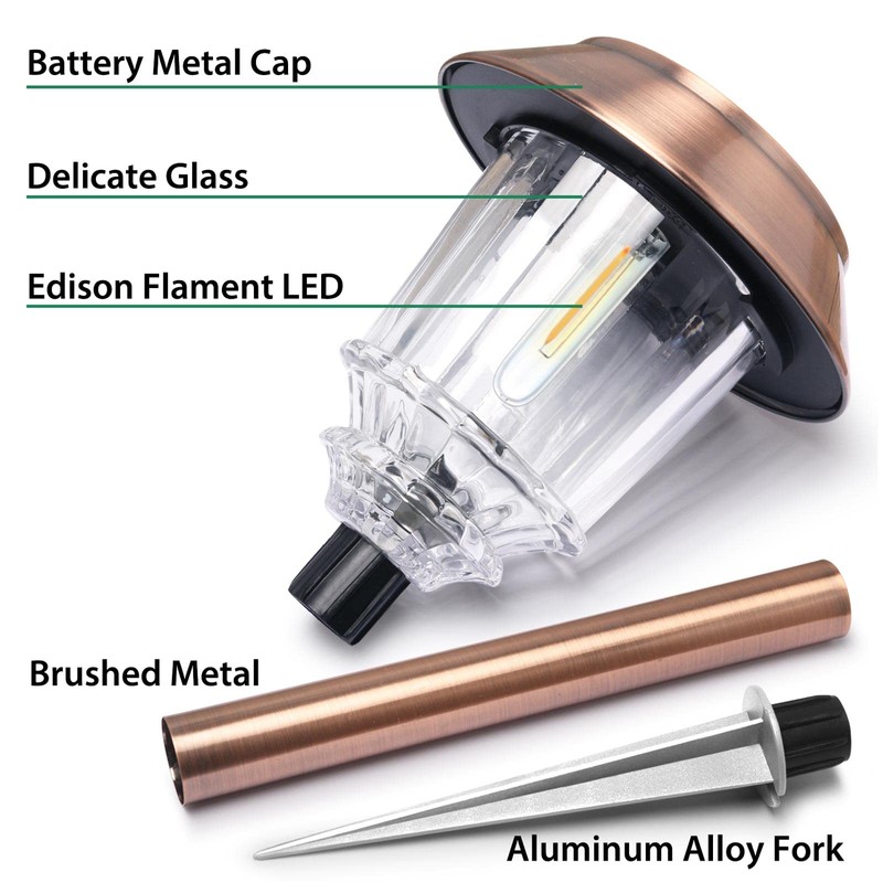DenicMic Solar Garden Lights Outdoor Pathway Lights Glass Stainless Steel