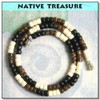 Native Treasure - 18" Black, Brown, Cream Wood Coco Bead