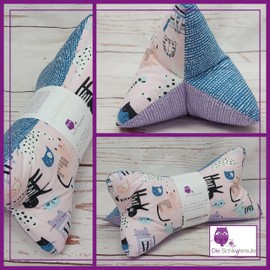Reading Bone Neck Pillow Animals Comfortable and Washable Hand Stuffed and Stitched in Germany – Can be Used as a Neck Roll Pillow (Cat Picasso)