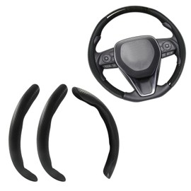 ISDVBUY 2pcs Carbon Fiber Car Steering Wheel Cover, Anti-Skid Steering Wheel Cover for Cars, Trucks and SUVs，Car Interior Accessories for Men and Women, (Black)